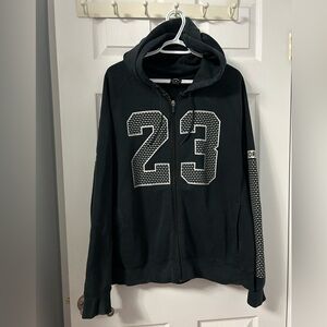 Jordan Black Zip-Up Hoodie with White 23 Graphic